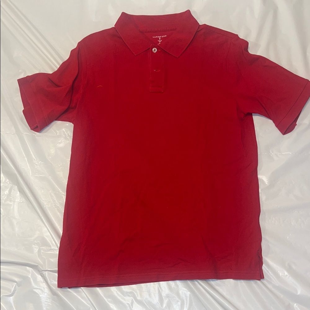 Lands' End Vibrant Red Polo Shirt Boy's XL